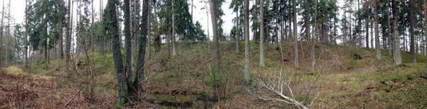 Cimpēnu pilskalns no A puses. 2007.g. novembris. V.Grīviņa foto.