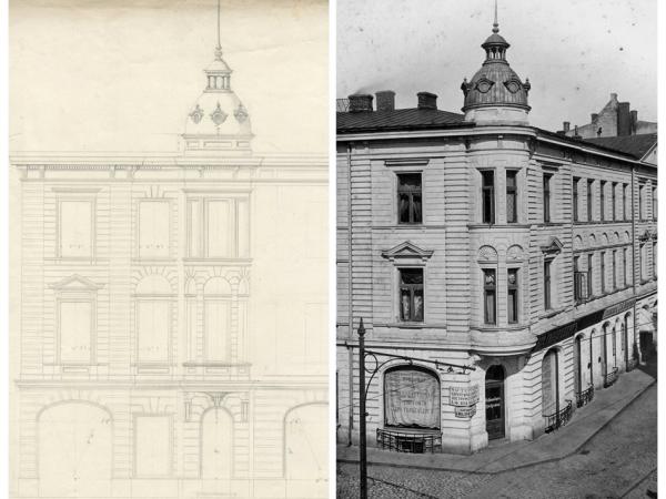 Dzīvojamais nams dzirnavu īpašniekam Kristofam Eduardam Knopfam Graudu ielā 47. Pirmais nama projekts, kas apstiprināts 1881. gadā, visticamāk cietis 1896. gada ugunsgrēkā. Jau 1897. gadā ticis pasūtīts un apstiprināts jauns projekts namam Graudu ielā 47. Nama fasāde bija vērsta uz Juliānes (tagad Fr. Brīvzemnieka) ielas pusi un ēkas stūri uzsvēra ar kupolu pārsegts ekers. Šim namam Berči darbos pirmo reizi atrodams īpatnējais logu dekoratīvais pārsegums ar pusloka nišā ietvertu gliemežvāku. Ēka nopostīta 1941. gadā.