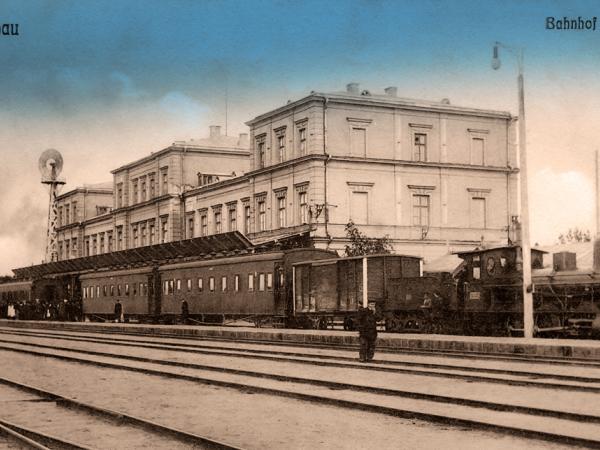 Liepājas stacija 20.gs. sākumā. Pastkarte.